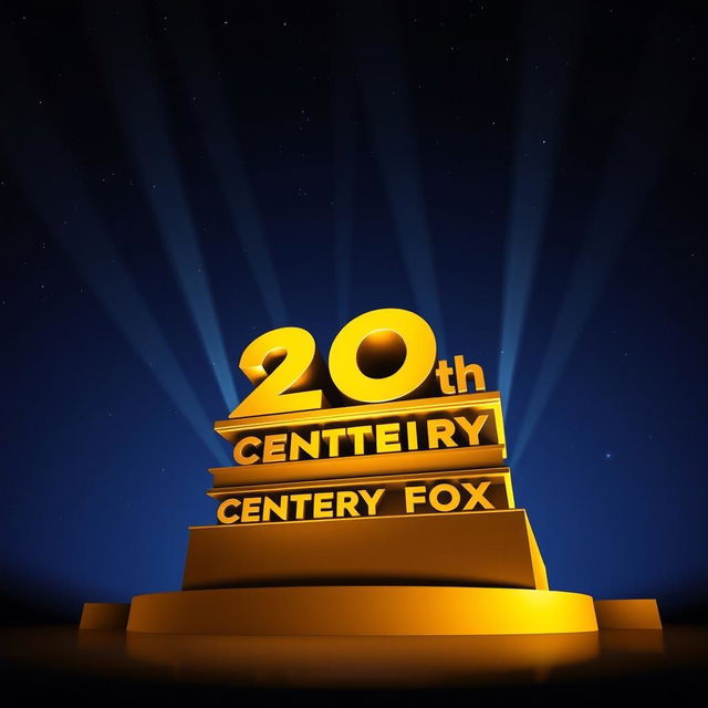 A captivating portrayal of the 20th Century Fox logo, set under a clear night sky