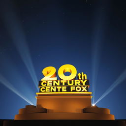 A captivating portrayal of the 20th Century Fox logo, set under a clear night sky