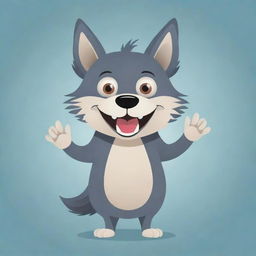 A friendly vector illustration of a wolf saying 'Hi'.