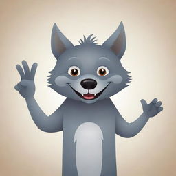 A friendly vector illustration of a wolf saying 'Hi'.