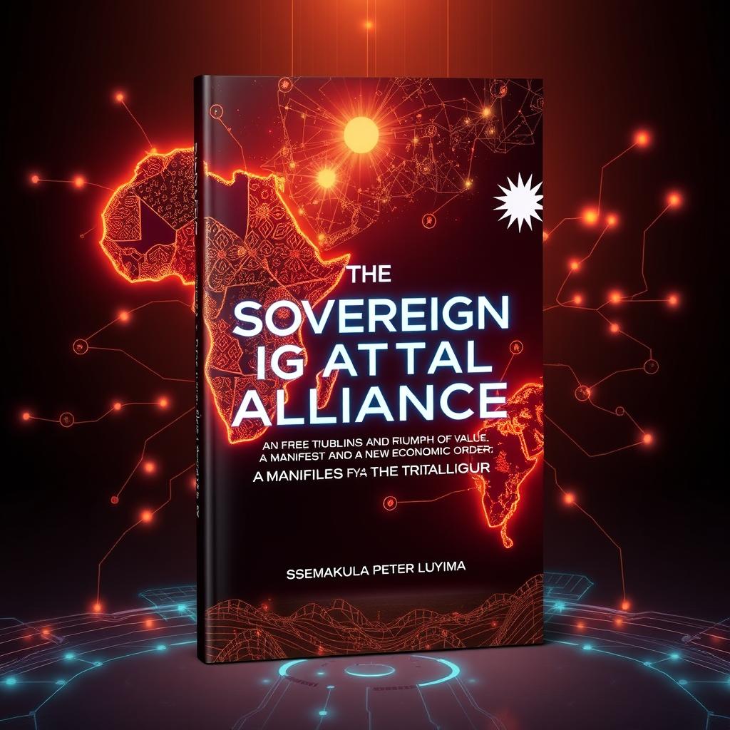 An artistic and innovative book cover design for 'THE SOVEREIGN DIGITAL ALLIANCE: AND THE TRIUMPH OF VALUE