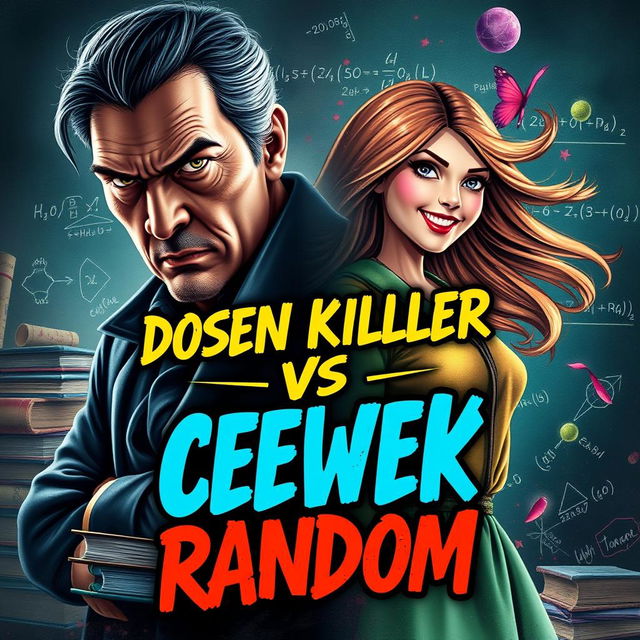 An intense and captivating book cover for "Dosen Killer vs Cewek Random"