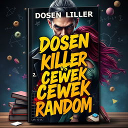 An intense and captivating book cover for "Dosen Killer vs Cewek Random"