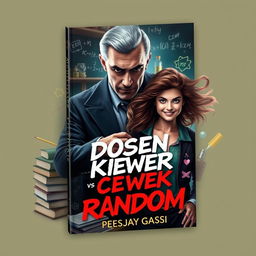 An intense and captivating book cover for "Dosen Killer vs Cewek Random"