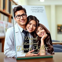 A captivating book cover depicting a romantic story between a handsome professor and a beautiful girl