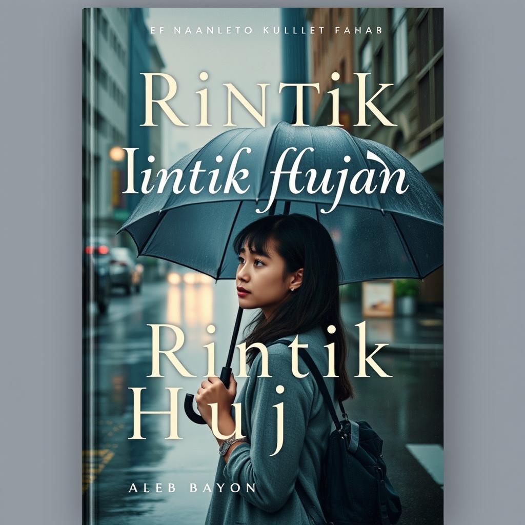 A captivating book cover with the title "Rintik Hujan" prominently displayed