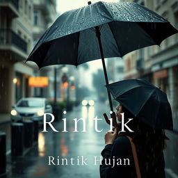 A captivating book cover with the title "Rintik Hujan" prominently displayed