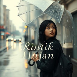 A captivating book cover with the title "Rintik Hujan" prominently displayed