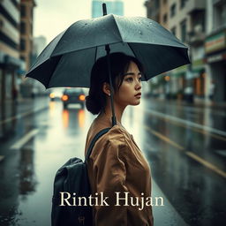 A captivating book cover with the title "Rintik Hujan" prominently displayed