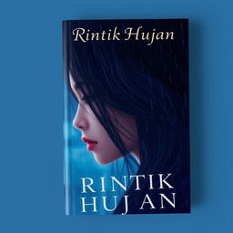 Book cover titled 'Rintik Hujan' featuring a woman named Zaira, with a rainy background