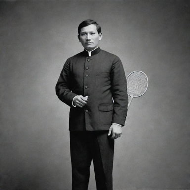 Full-Body Portrait of Dr. Jose Rizal with a Badminton Racket