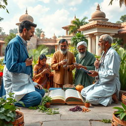 A collaborative and harmonious scene depicting the World Health Organization (WHO) engaging with traditional medicine