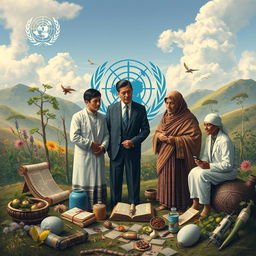 An artistic representation of the relationship between the World Health Organization (WHO) and traditional medicine