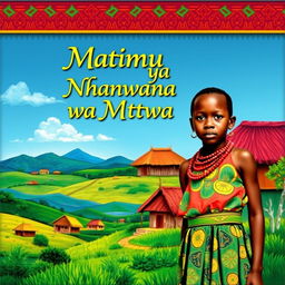 Book cover titled "Matimu ya Nhanwana wa Mutswa" featuring an African theme, with rich colors reminiscent of traditional African art