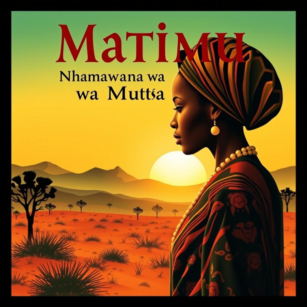 A captivating book cover titled 'Matimu ya Nhanwana wa Mutswa' that features an intriguing blend of culture and mystery