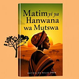 A captivating book cover titled 'Matimu ya Nhanwana wa Mutswa' that features an intriguing blend of culture and mystery