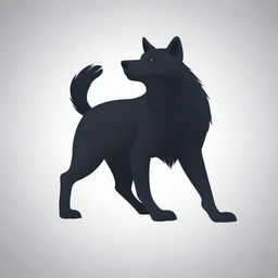 A vector design of a wolf from the back with one paw floating in the air.