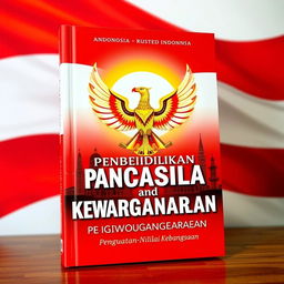 A captivating book cover for "Pendidikan Pancasila dan Kewarganegaraan: Penguatan Nilai-Nilai Kebangsaan"