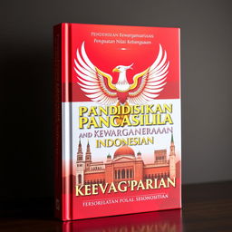 A captivating book cover for "Pendidikan Pancasila dan Kewarganegaraan: Penguatan Nilai-Nilai Kebangsaan"