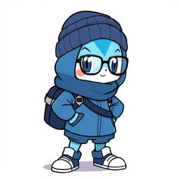 A Pokémon trainer sprite with a stylish blue outfit