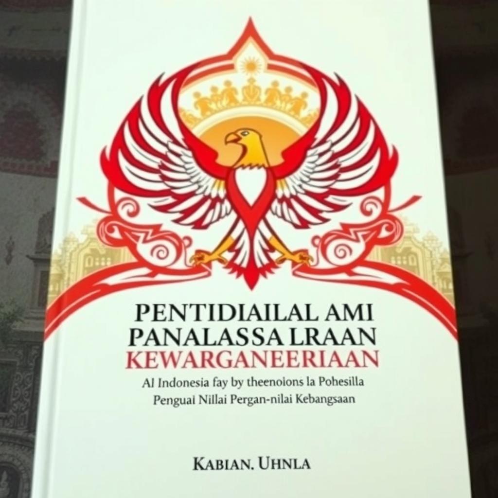 a redesigned book cover for "Pendidikan Pancasila dan Kewarganegaraan: Penguatan Nilai-nilai Kebangsaan"