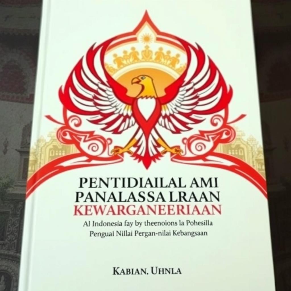 a redesigned book cover for "Pendidikan Pancasila dan Kewarganegaraan: Penguatan Nilai-nilai Kebangsaan"