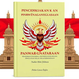 a redesigned book cover for "Pendidikan Pancasila dan Kewarganegaraan: Penguatan Nilai-nilai Kebangsaan"