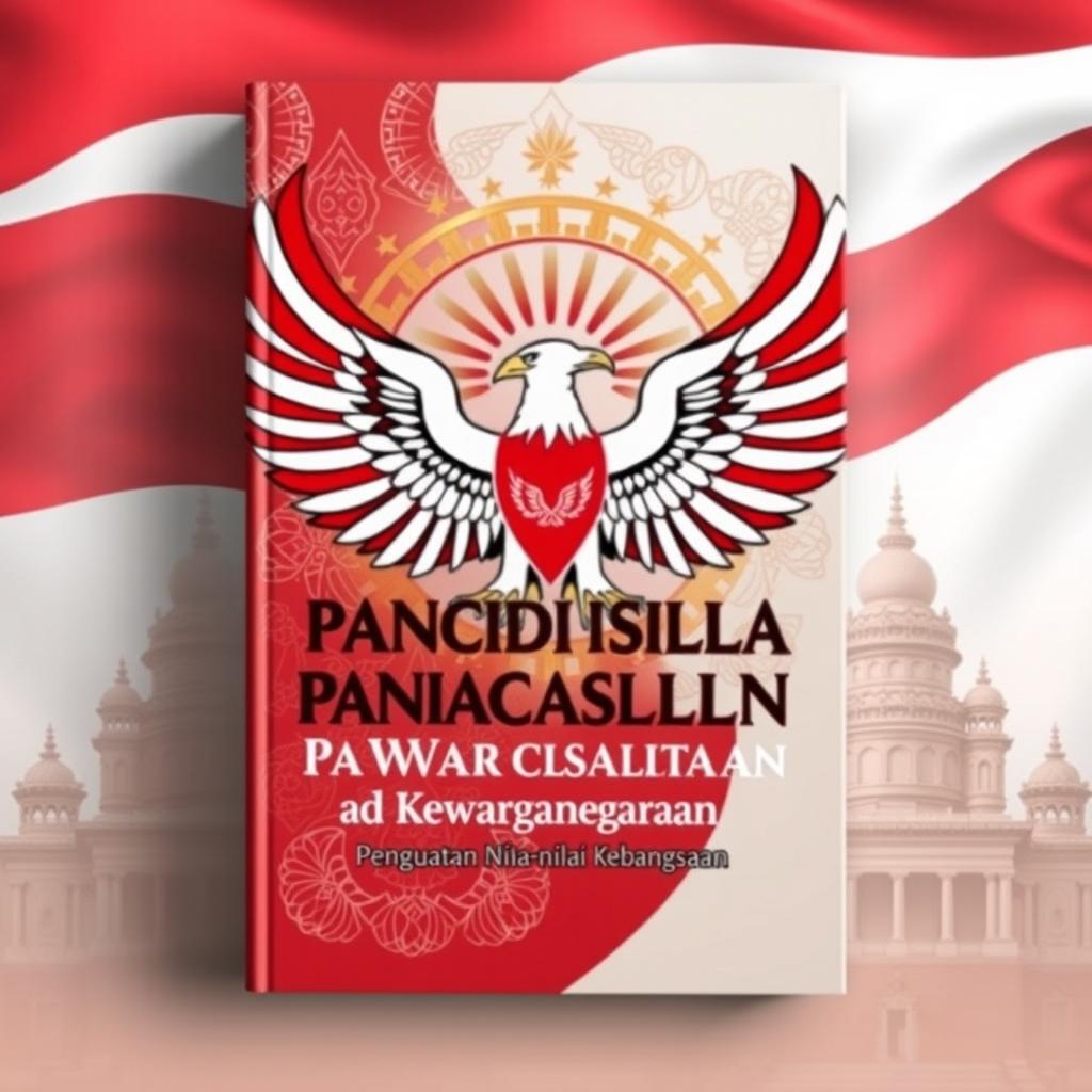 a redesigned book cover for "Pendidikan Pancasila dan Kewarganegaraan: Penguatan Nilai-nilai Kebangsaan"