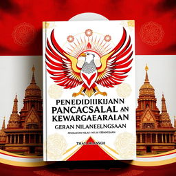 a redesigned book cover for "Pendidikan Pancasila dan Kewarganegaraan: Penguatan Nilai-nilai Kebangsaan"