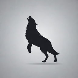 A vector design of a wolf from the back with one paw floating in the air.