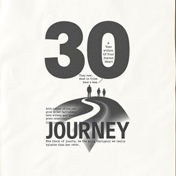 A press-style image depicting a 30-year journey of life lessons, illustrating the path of growth through challenging and joyous times