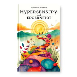 Book cover illustration depicting a journey of life and hypersensitivity, without text