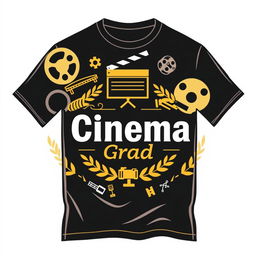 A T-shirt design celebrating a film studies course completion