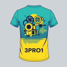 A unique t-shirt design for the "3PRO1" technical audiovisual course