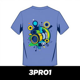 A unique t-shirt design for the "3PRO1" technical audiovisual course