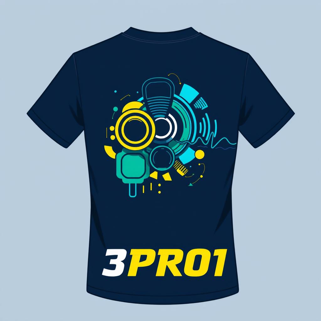 A unique t-shirt design for the "3PRO1" technical audiovisual course