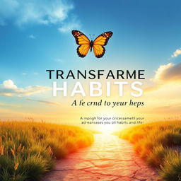 A captivating high-resolution book cover design in banner format for a self-help book focused on transforming habits and lives