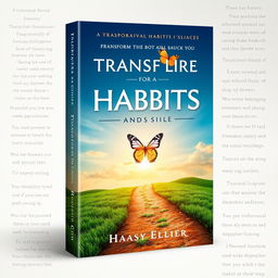 A captivating high-resolution book cover design in banner format for a self-help book focused on transforming habits and lives