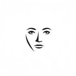 Generate a modern, simple, and abstract logo using artistic interpretations of a human face. It should evoke a sense of creativity and elegance.