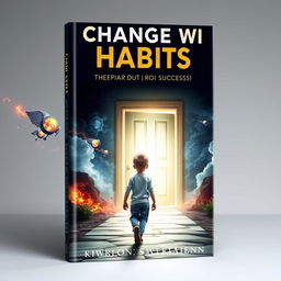 A captivating book cover design featuring a young boy on a journey to change his habits