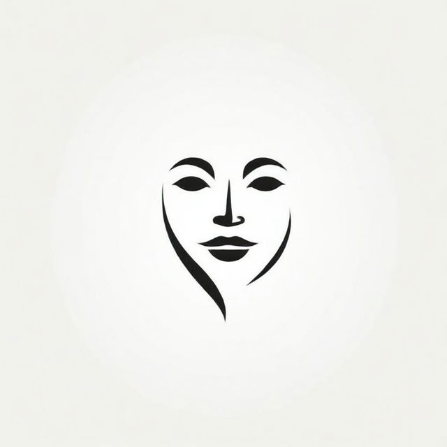 Generate a modern, simple, and abstract logo using artistic interpretations of a human face. It should evoke a sense of creativity and elegance.