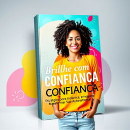 A captivating ebook cover design titled "Brilhe com Confiança: Estratégias para Transformar Sua Autoestima