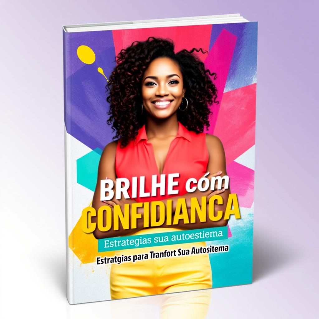 A captivating ebook cover design titled "Brilhe com Confiança: Estratégias para Transformar Sua Autoestima