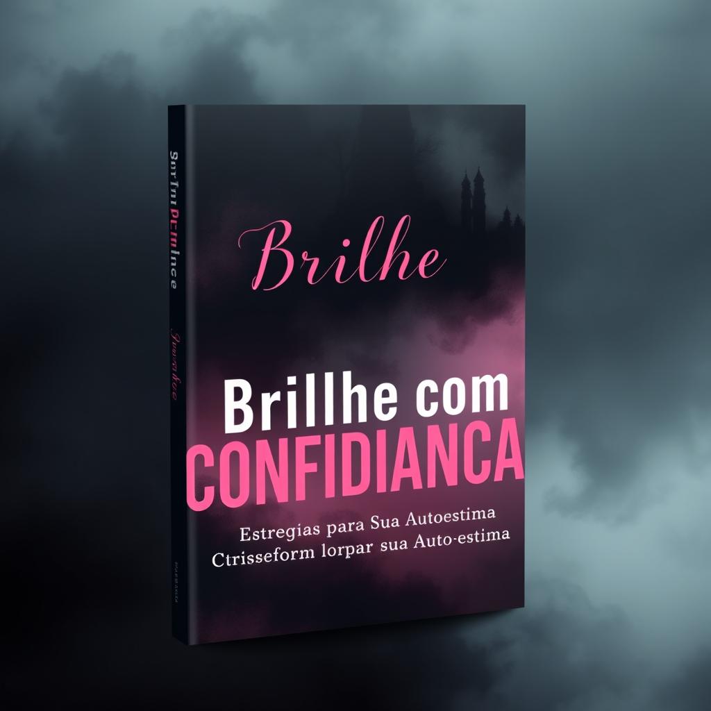 An ebook cover design titled "Brilhe com Confiança: Estratégias para Transformar Sua Autoestima" that evokes a deeply emotional and contemplative atmosphere