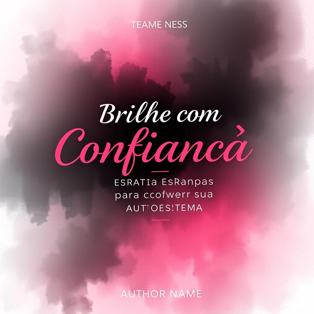 An evocative ebook cover design titled "Brilhe com Confiança: Estratégias para Transformar Sua Autoestima," using the colors hot pink (#ff4eb3), light pink (#fafef), and white (#fffff)