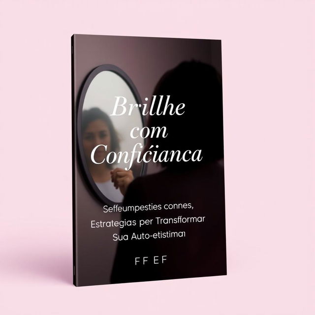 An emotionally resonant ebook cover titled "Brilhe com Confiança: Estratégias para Transformar Sua Autoestima," featuring the colors hot pink (#ff4eb3), light pink (#fafef), and white (#fffff)