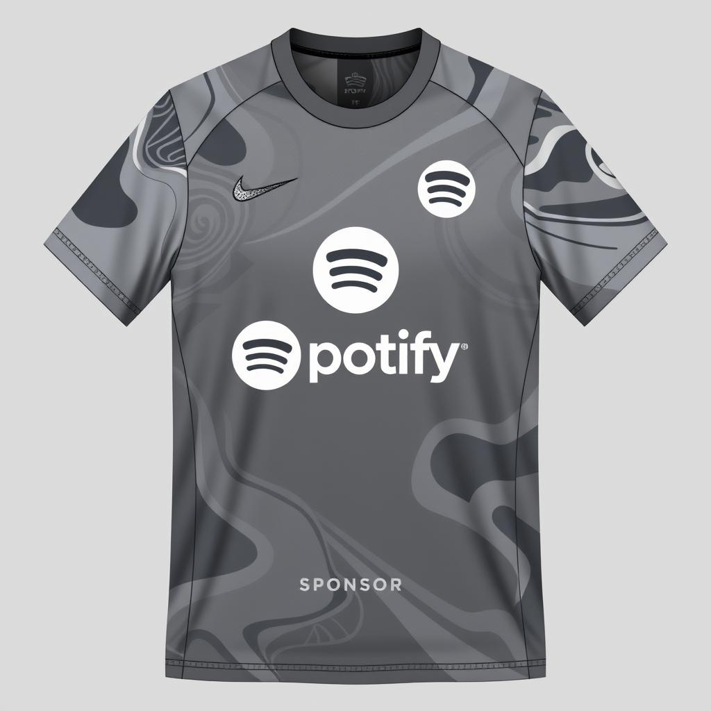 A trendy volleyball jersey featuring a grey color scheme with abstract patterns