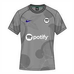 A trendy volleyball jersey featuring a grey color scheme with abstract patterns