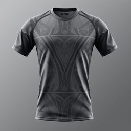 A stylish volleyball jersey in a sophisticated grey hue featuring intricate patterns