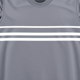 A sophisticated volleyball jersey in a sleek grey color, adorned with elegant white stripes